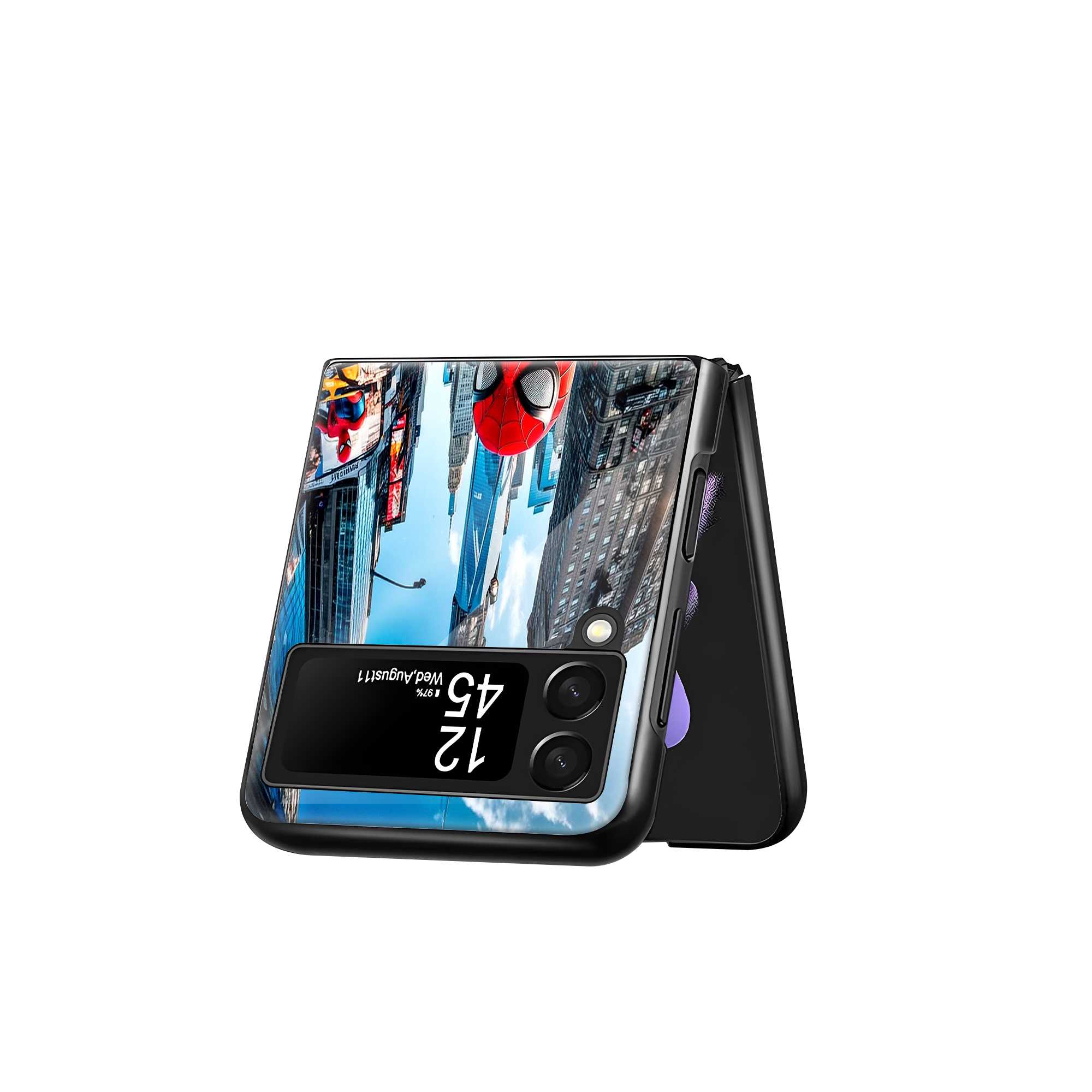 Web-Slinger City Samsung Z Flip Glass Case
