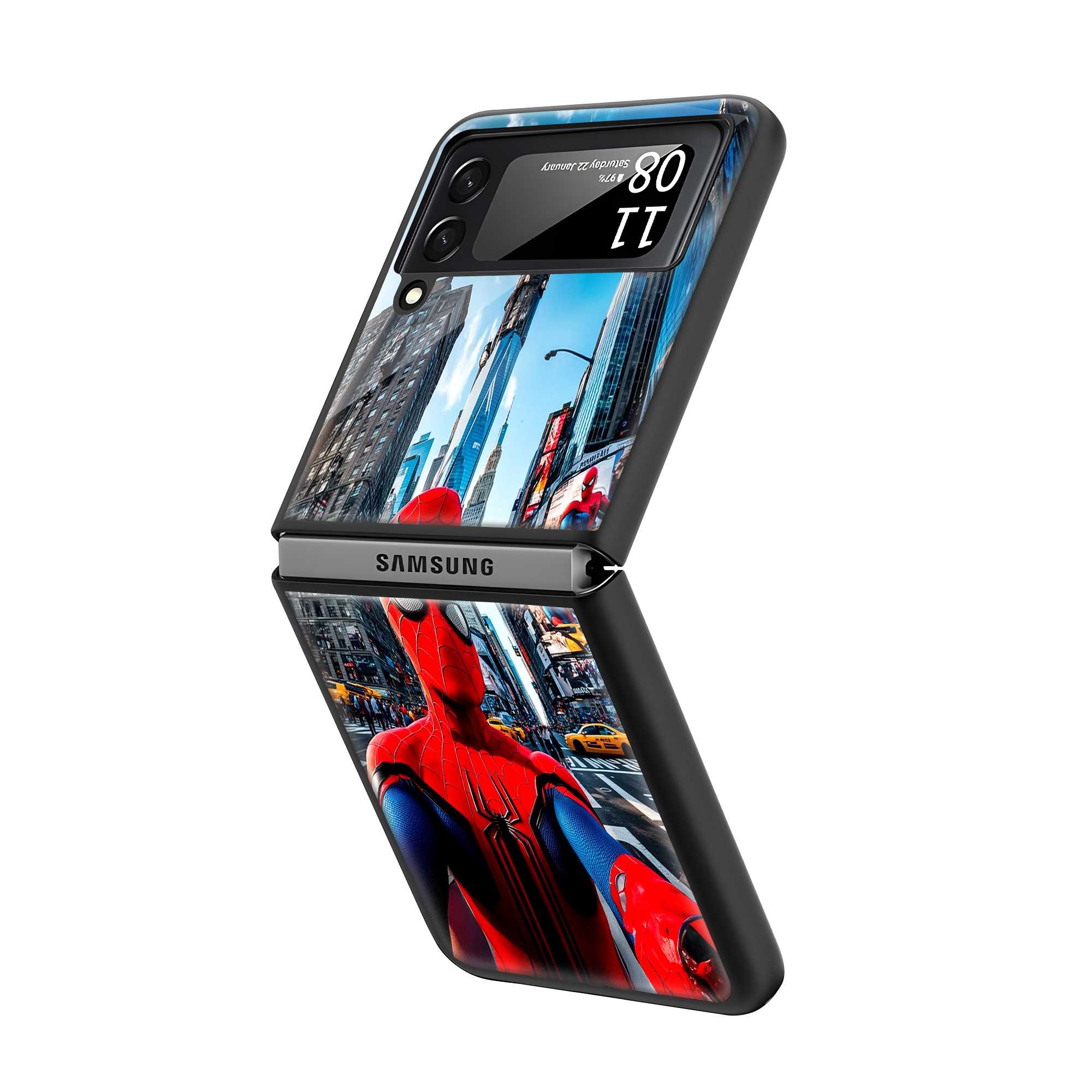 Web-Slinger City Samsung Z Flip Glass Case