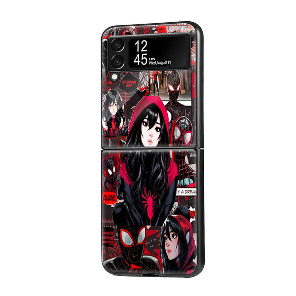 Web Noir Samsung Z Flip Glass Case