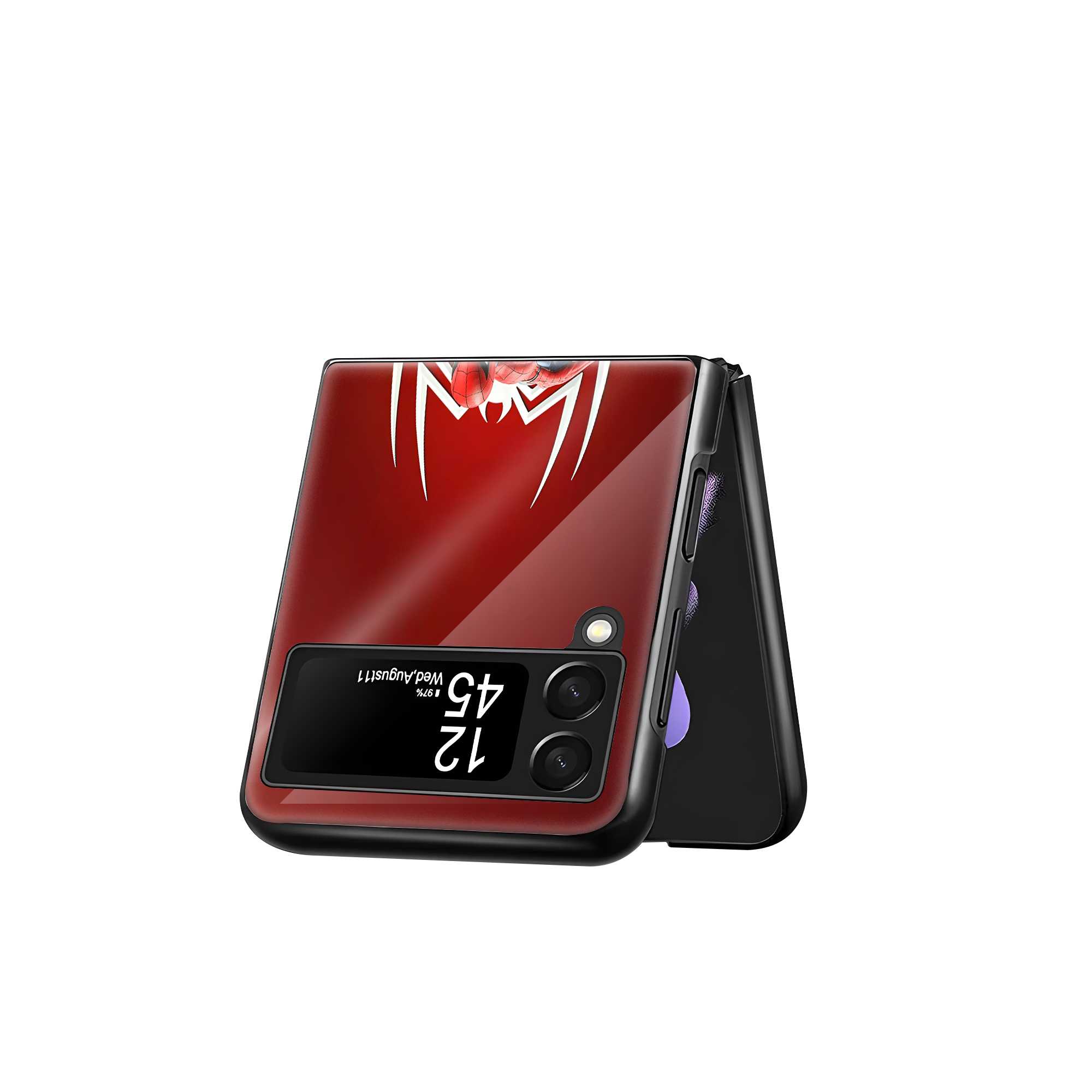 Web Strike Samsung Z Flip Glass Case