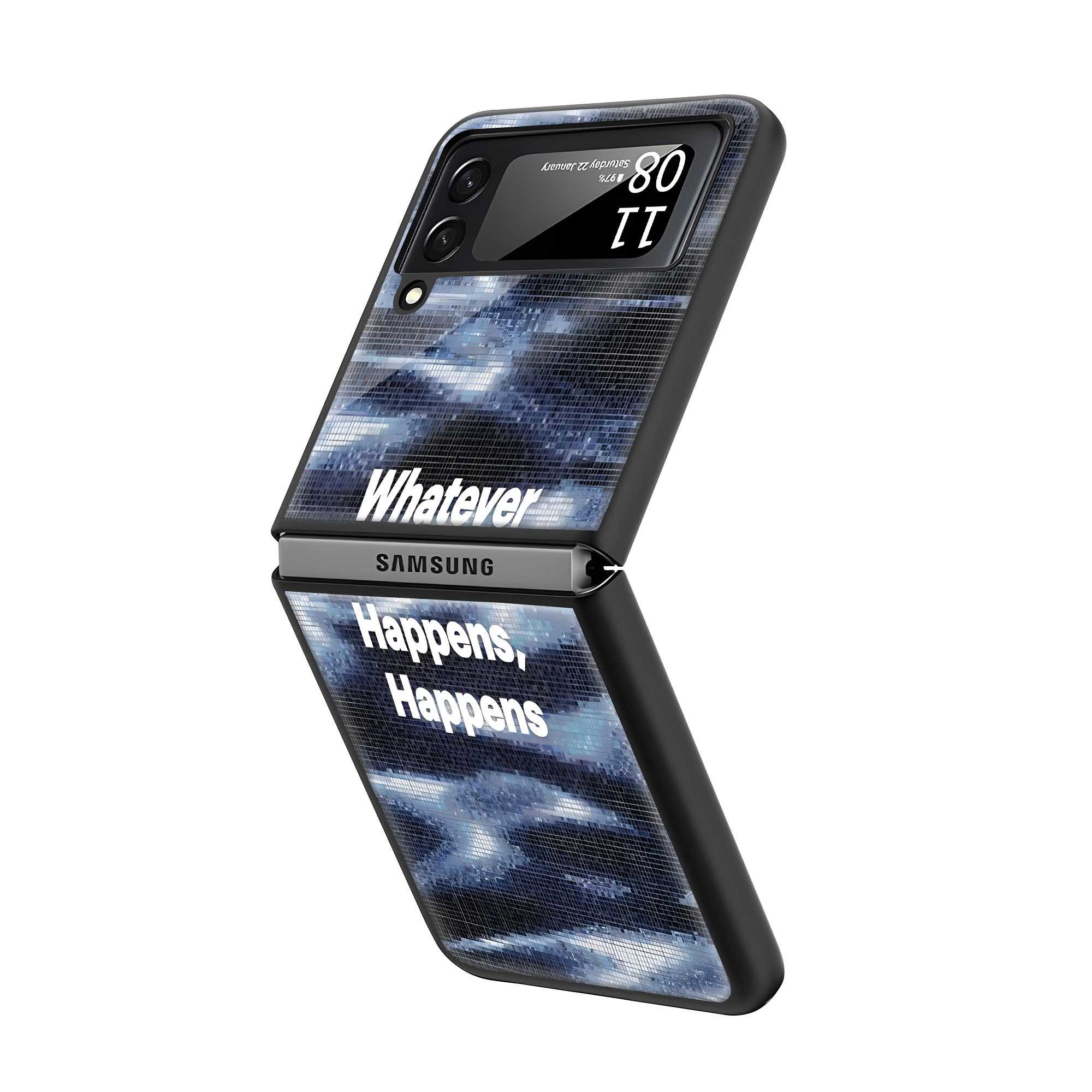 Whatever Happens Samsung Z Flip Glass Case