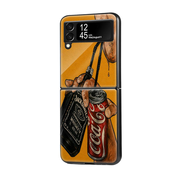Whiskey & Cola Samsung Z Flip Glass Case