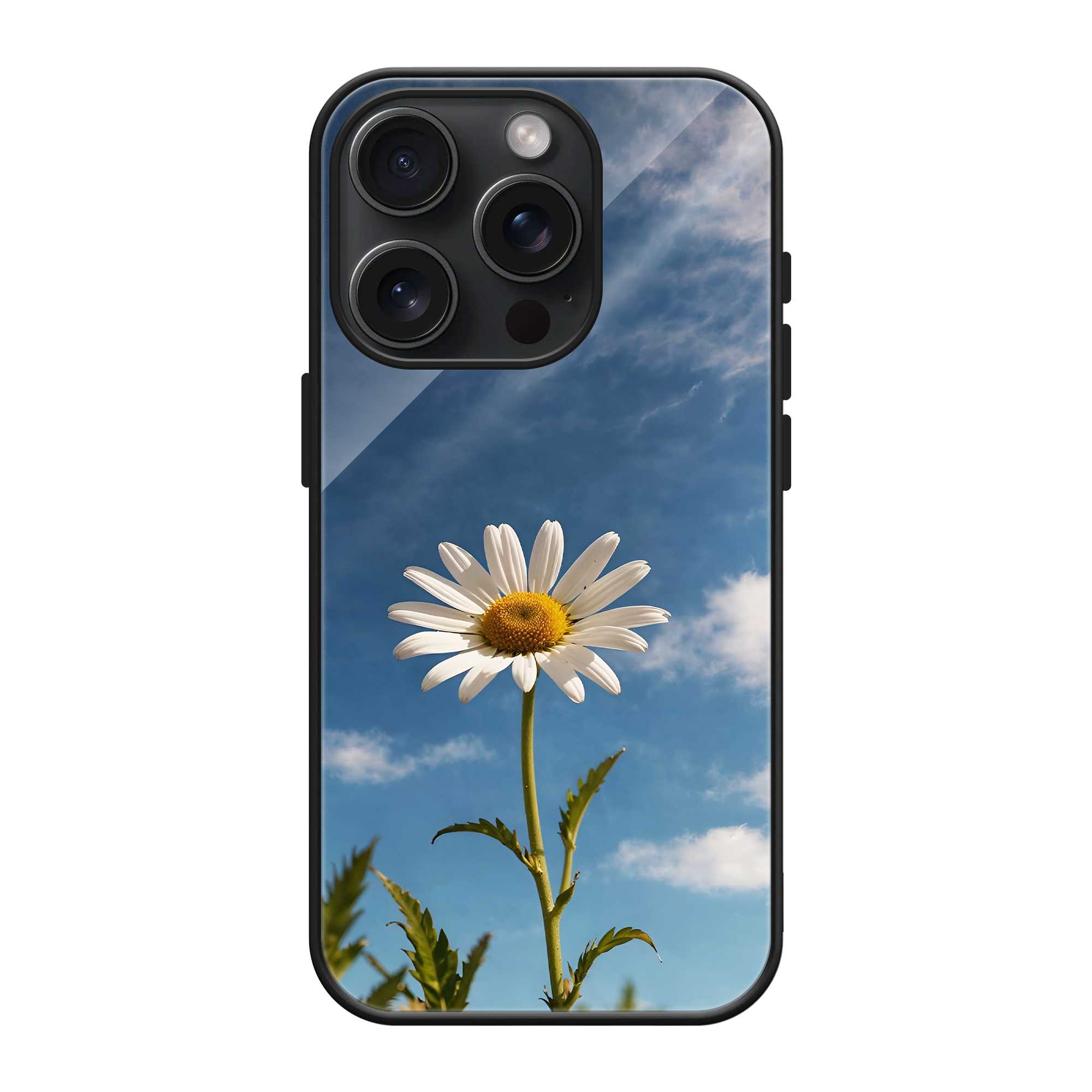 White Blossom Glass Case