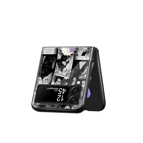 White Phantom Samsung Z Flip Glass Case