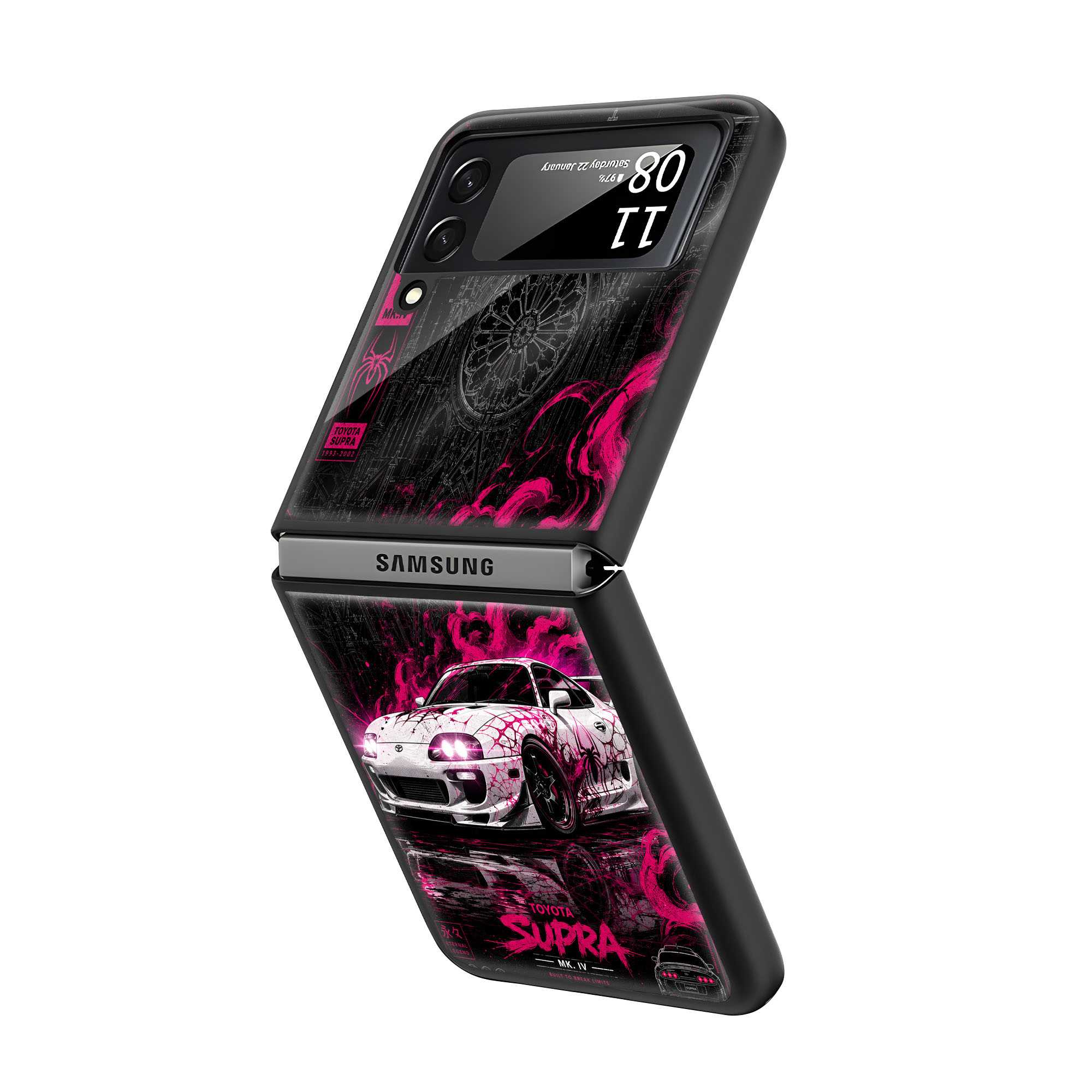White Supra Samsung Z Flip Glass Case