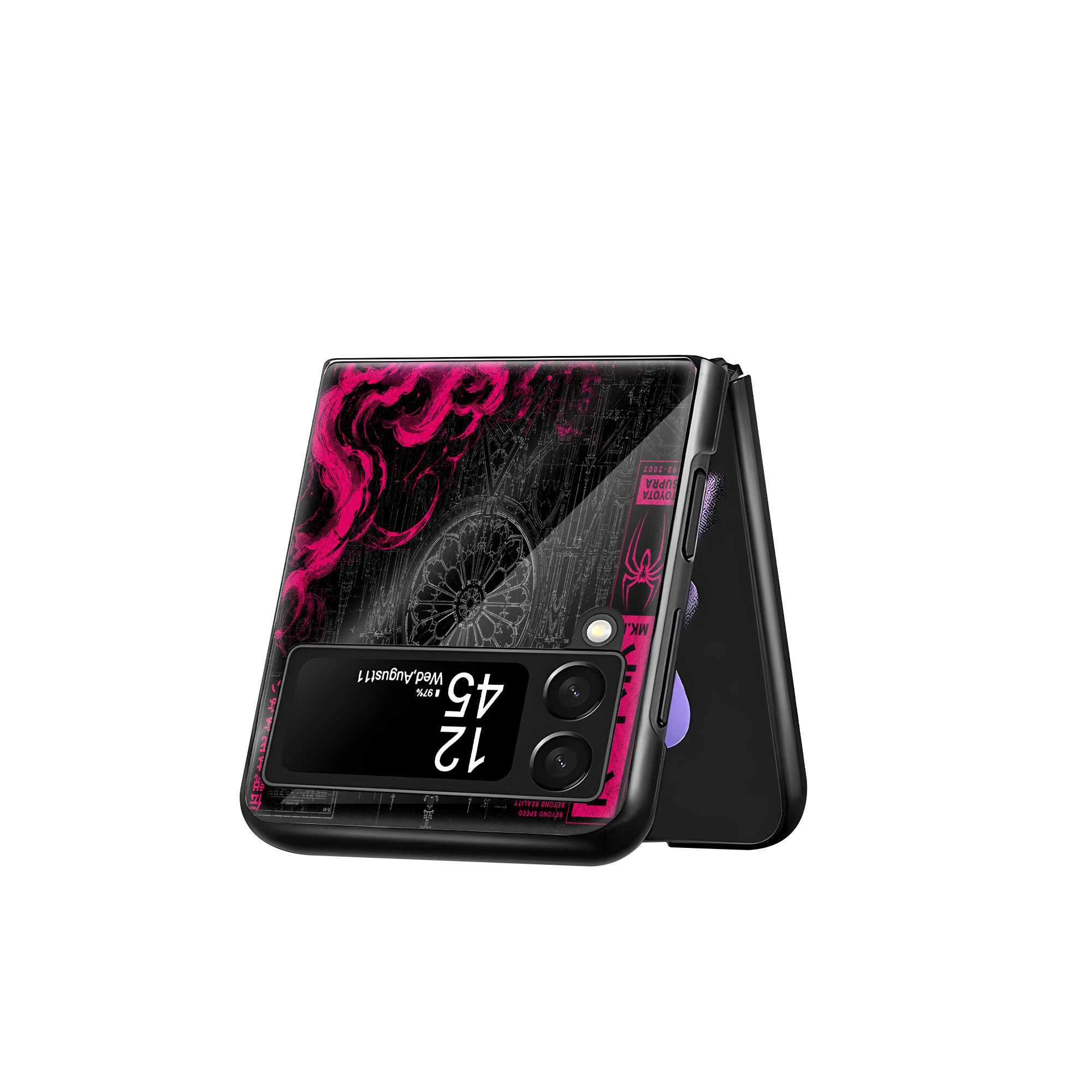 White Supra Samsung Z Flip Glass Case