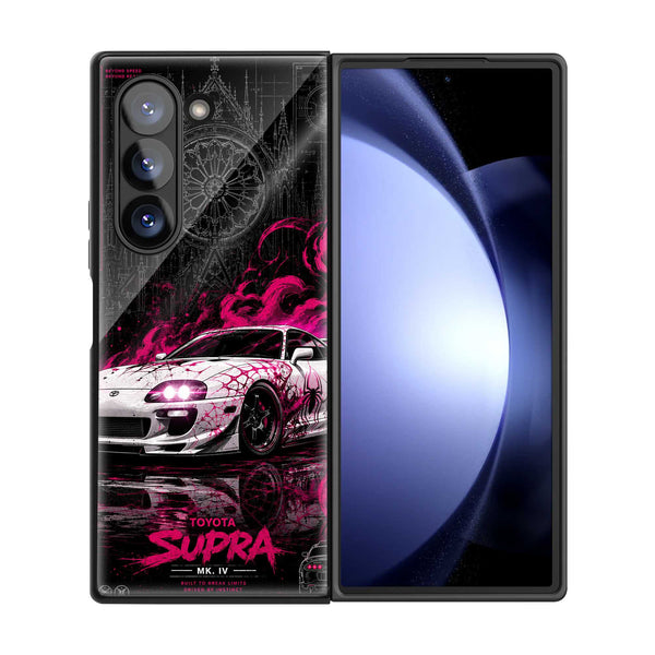 White Supra Samsung Z Fold Glass Case