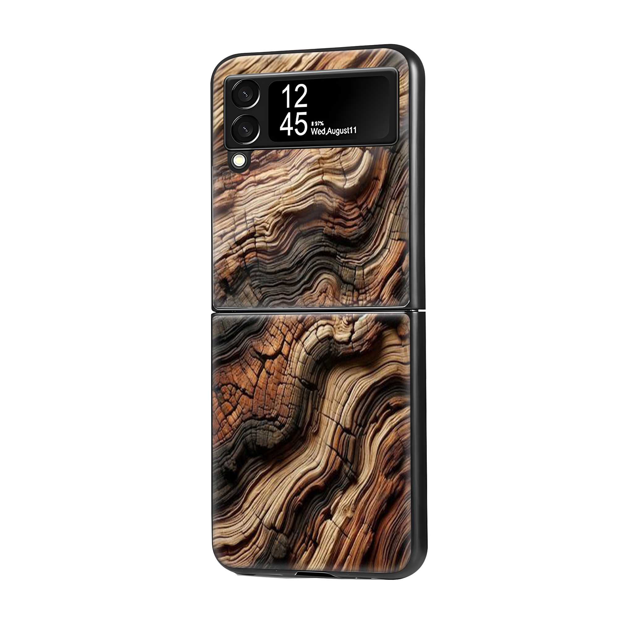 Wooden Texture Samsung Z Flip Glass Case