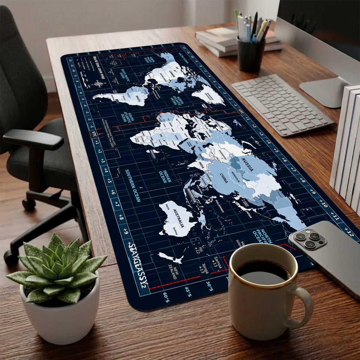 World Time Atlas Desk Mat