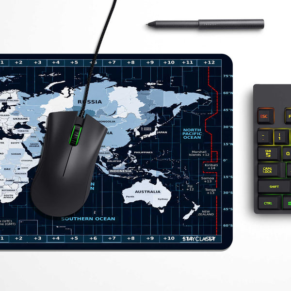 World Time Atlas Desk Mat
