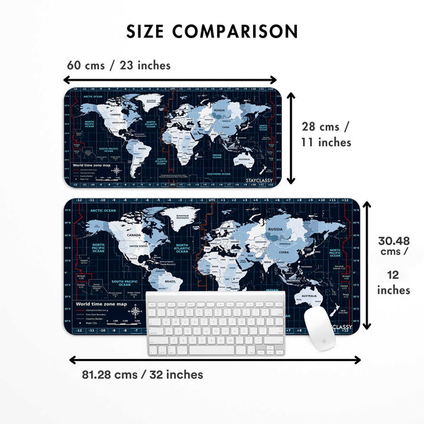 World Time Atlas Desk Mat