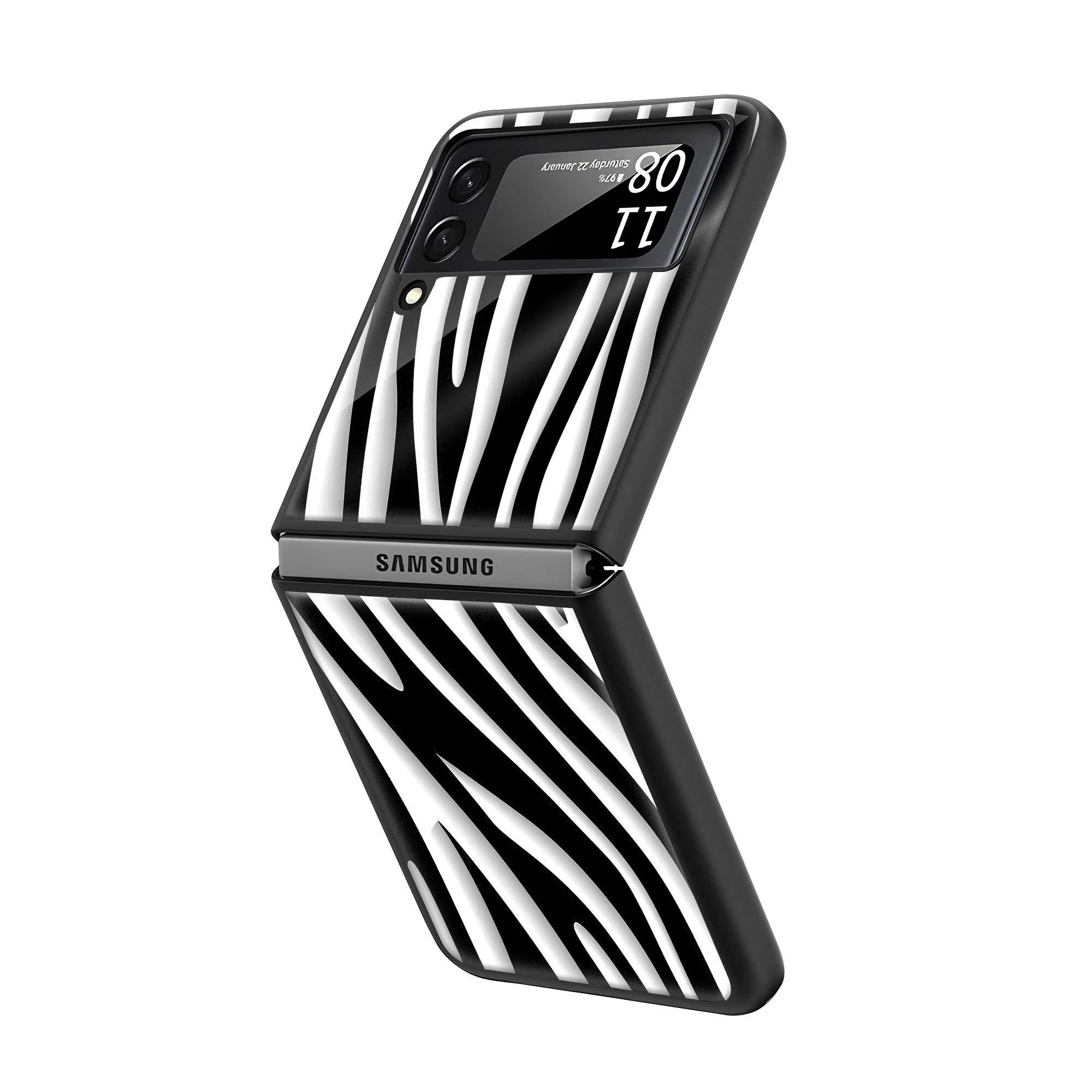 Zebra Flow Samsung Z Flip Glass Case