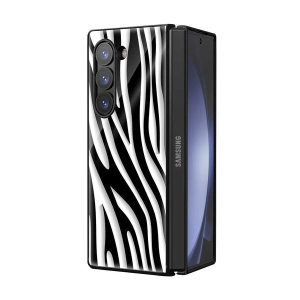 Zebra Flow Samsung Z Fold Glass Case