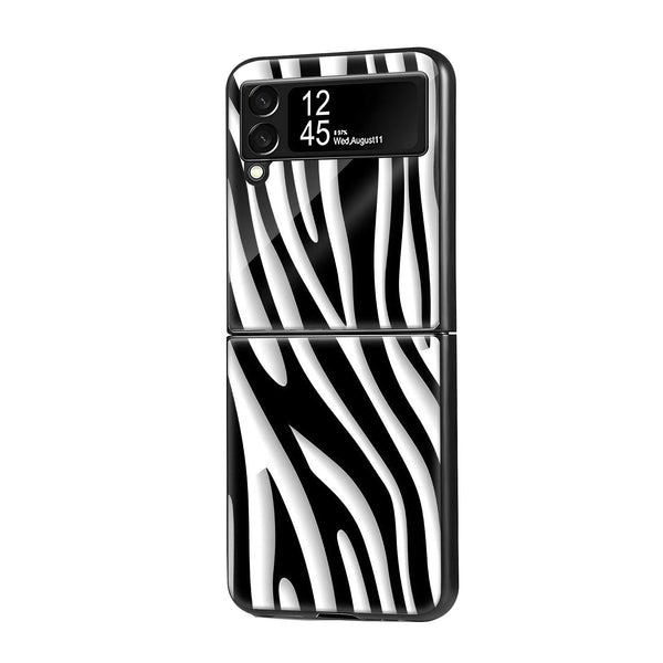 Zebra Flow Samsung Z Flip Glass Case