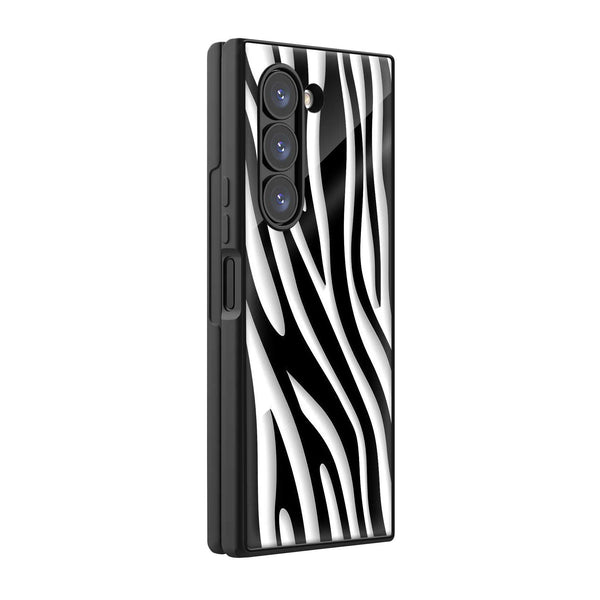 Zebra Flow Samsung Z Fold Glass Case