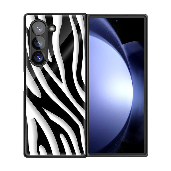 Zebra Flow Samsung Z Fold Glass Case