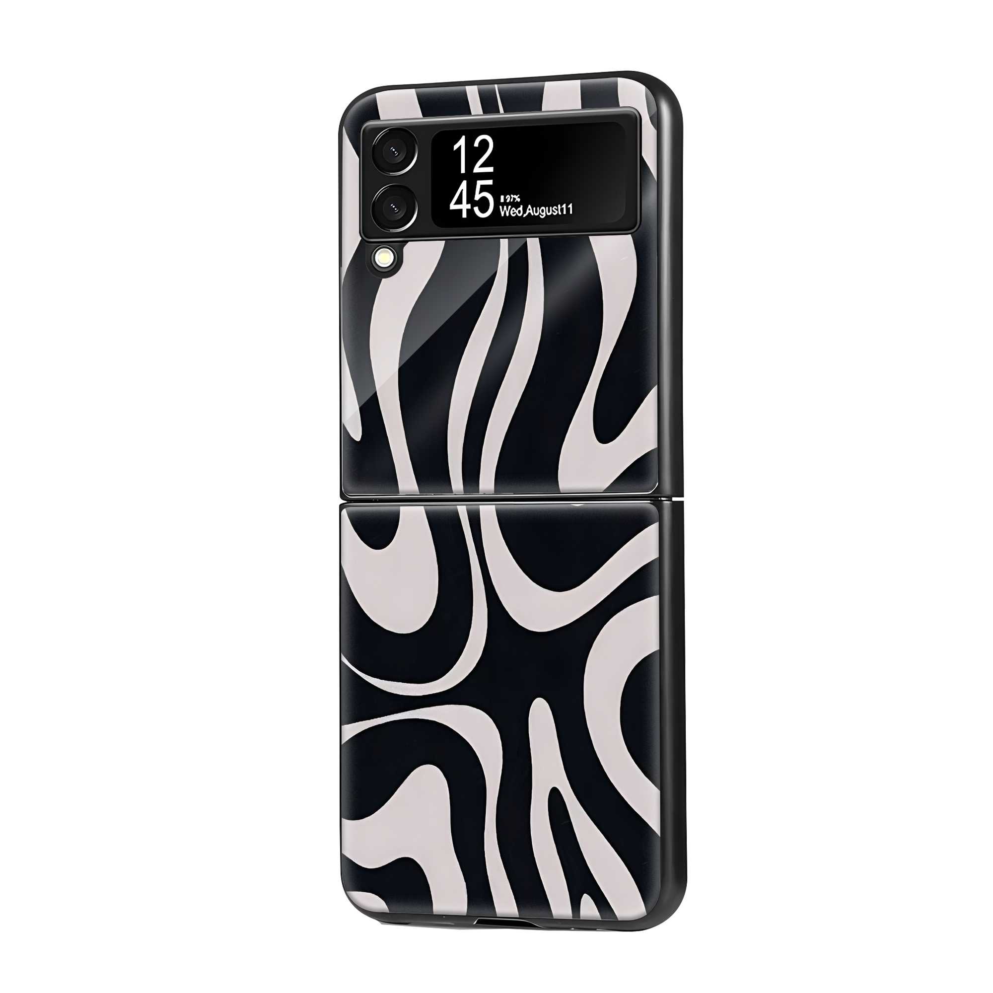 Zebra Luxe Samsung Z Flip Glass Case