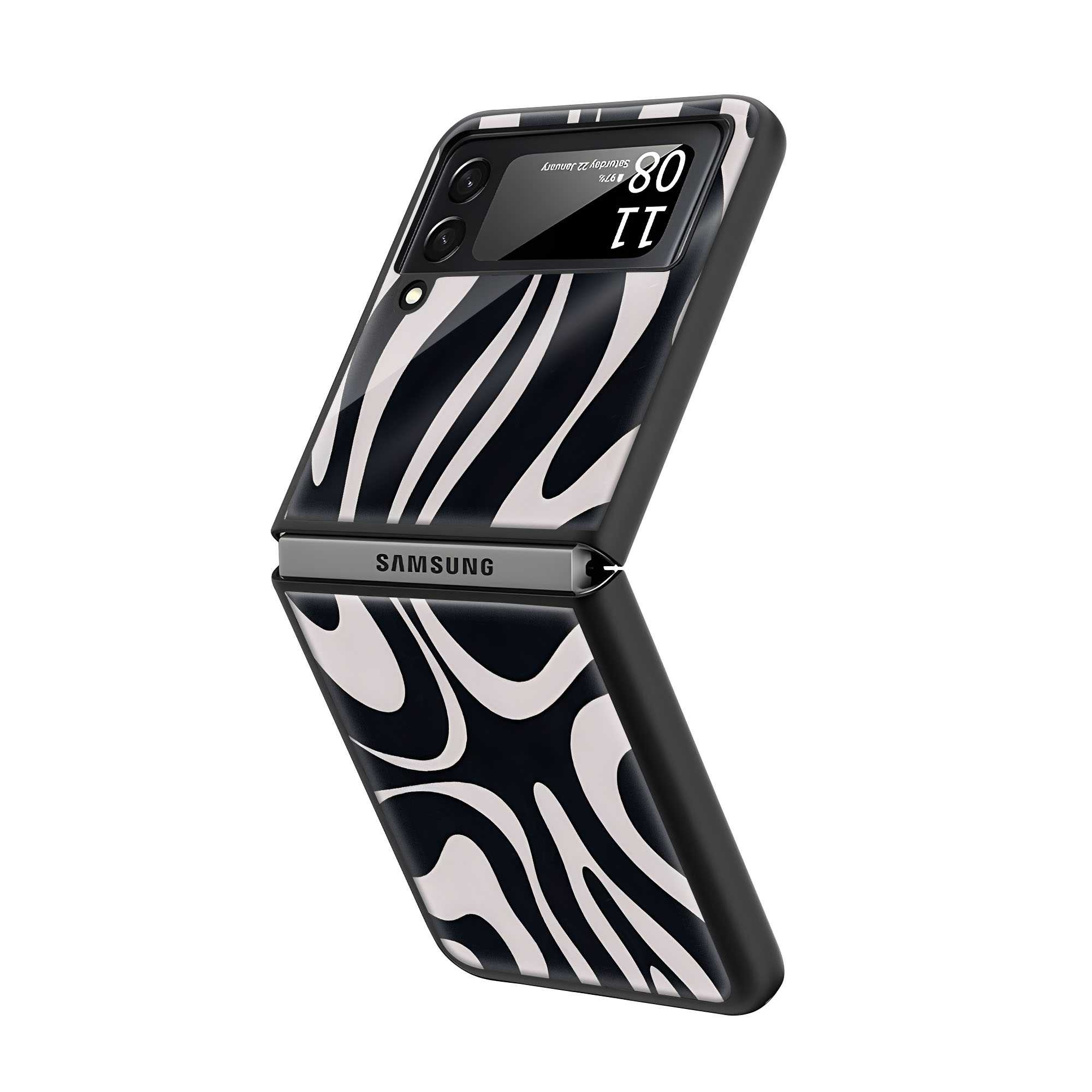 Zebra Luxe Samsung Z Flip Glass Case