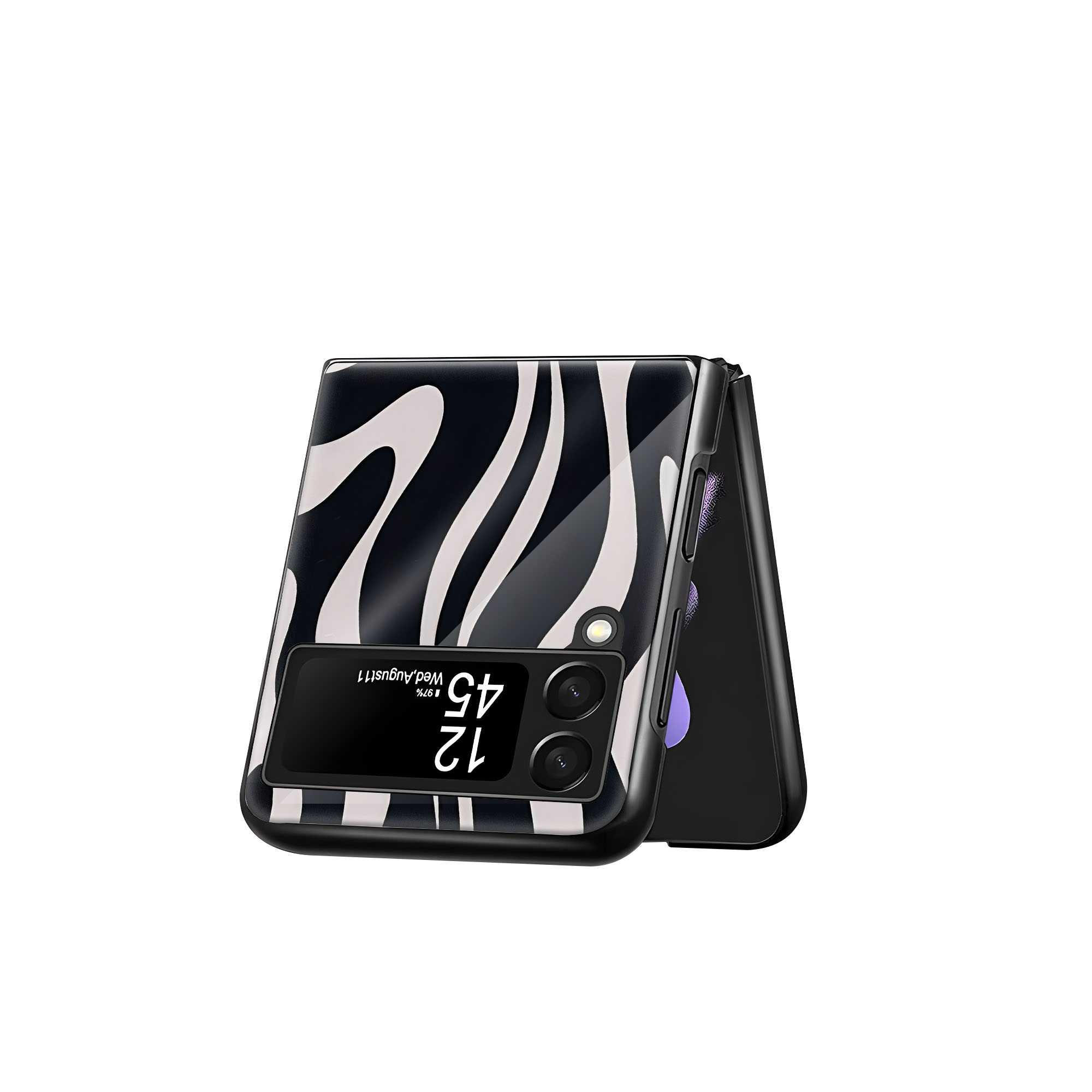 Zebra Luxe Samsung Z Flip Glass Case