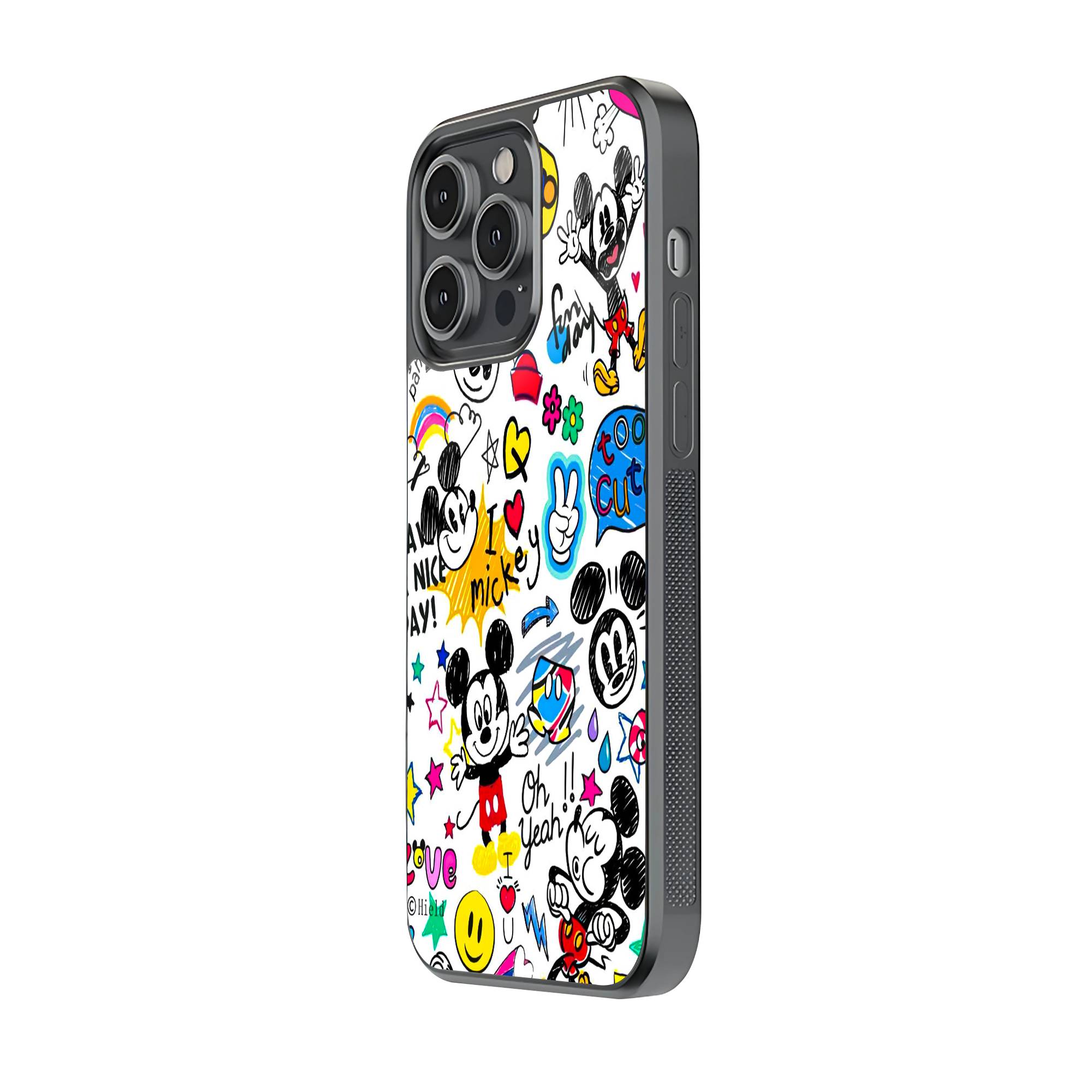Mickey Mouse Doodle Glass Case Secondary image
