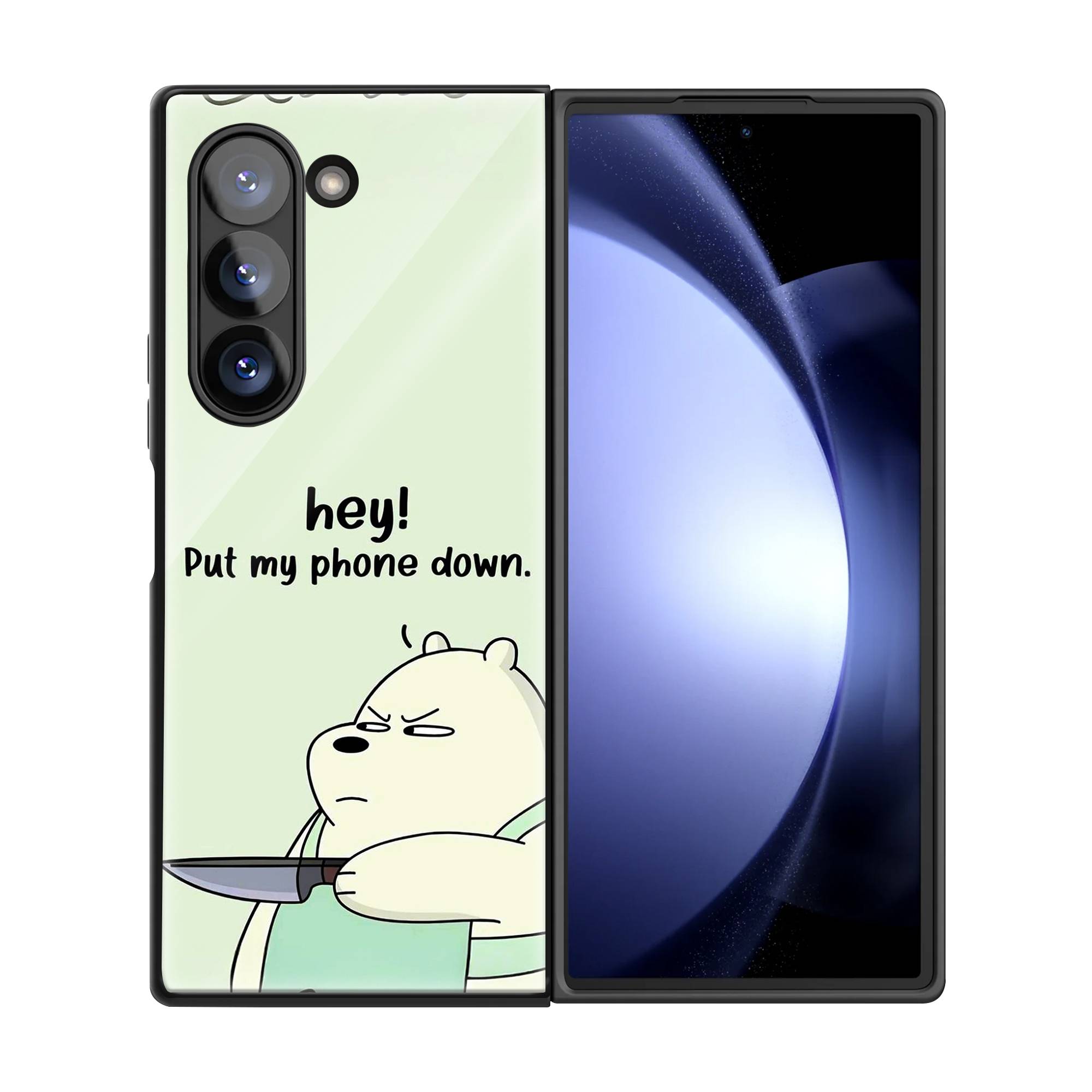Hey Bear Samsung Z Fold Glass Case image 2