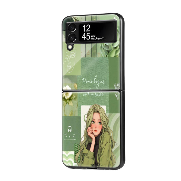 Peace Begins Samsung Z Flip Glass Case image 0