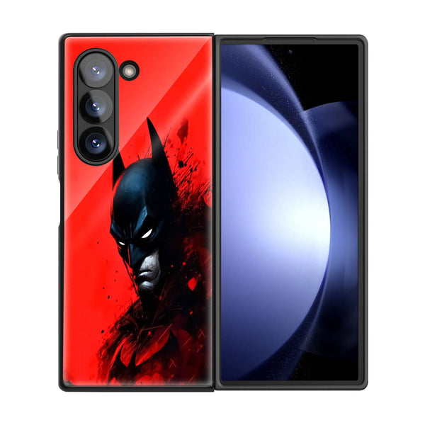 Red Gritty Digital Samsung Z Fold Glass Case image 2