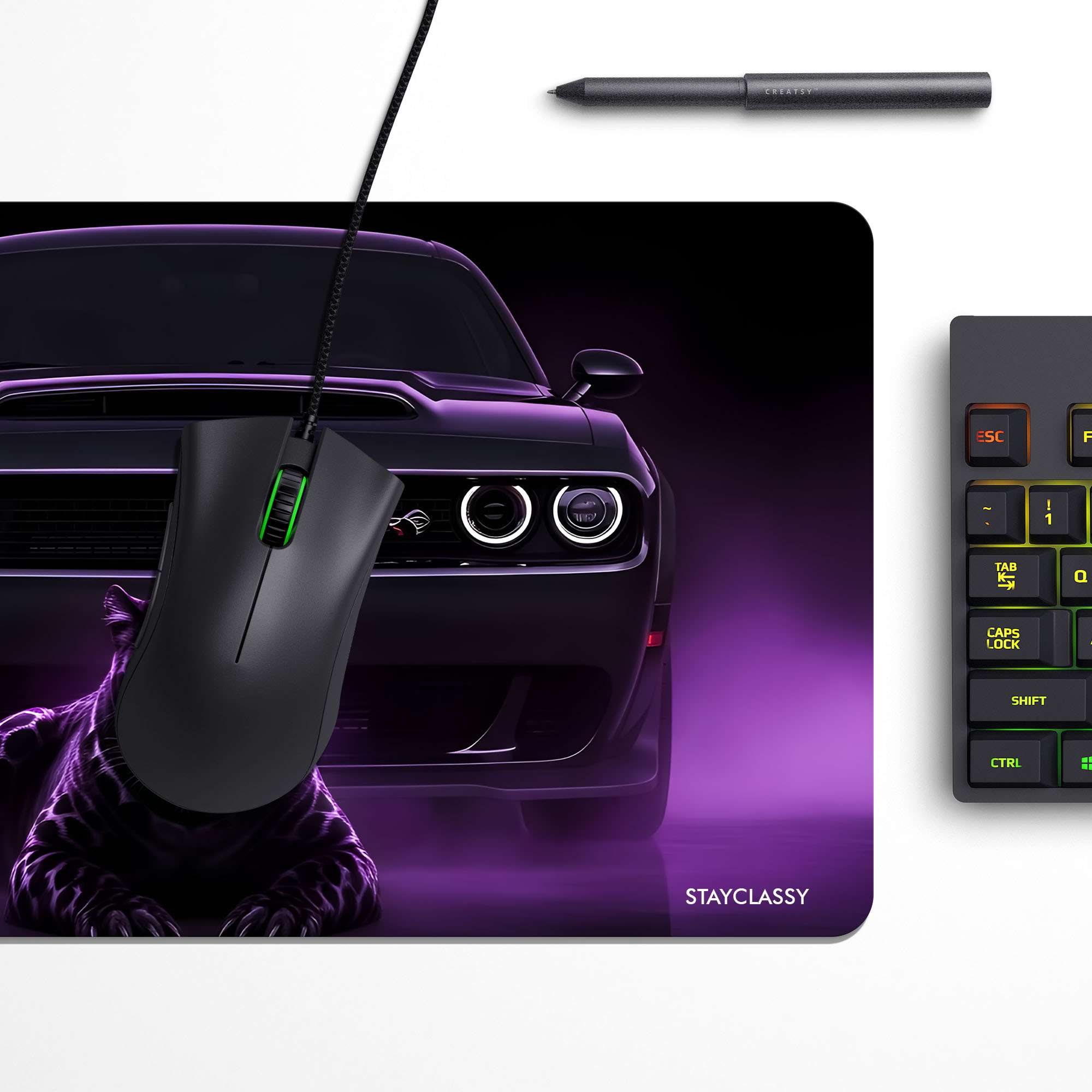 Dark Muscle Car Desk Mat image 2