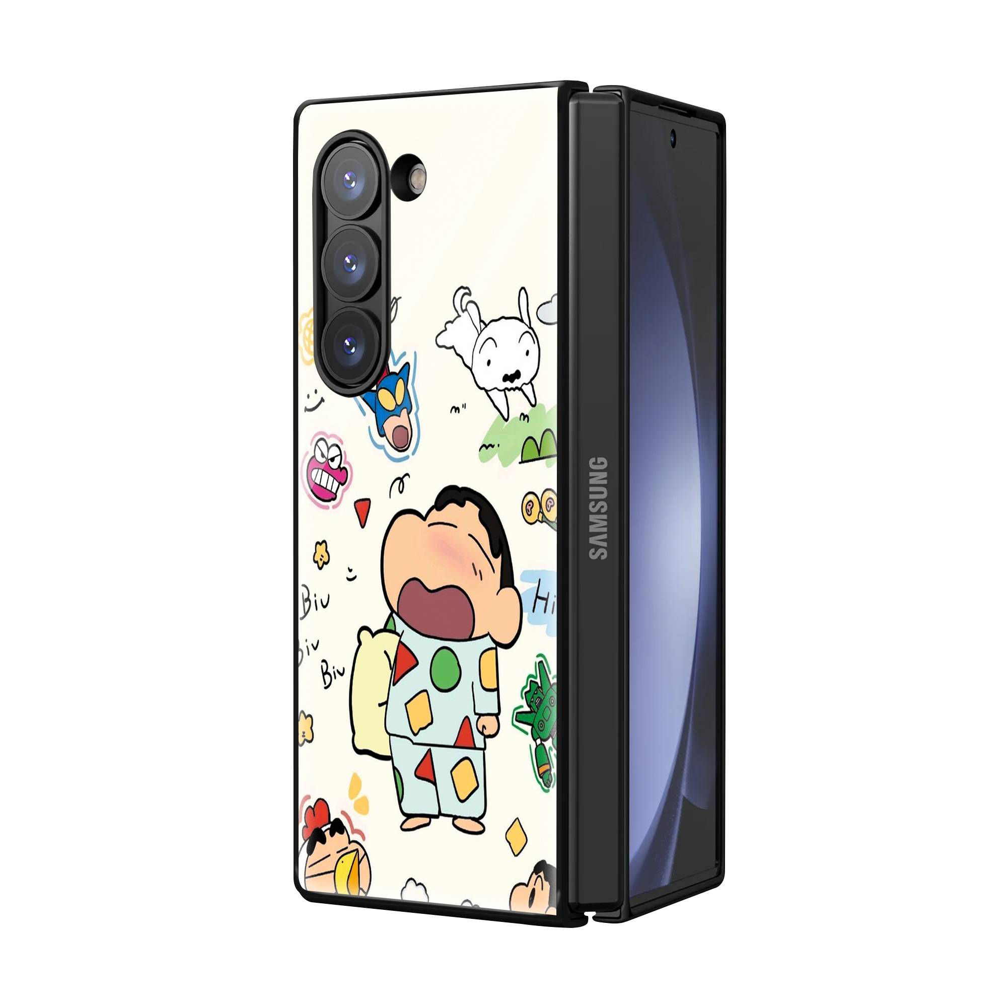 Shinchan Crayon Samsung Z Fold Glass Case Secondary image