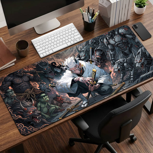 White Hair Demon Desk Mat image 0