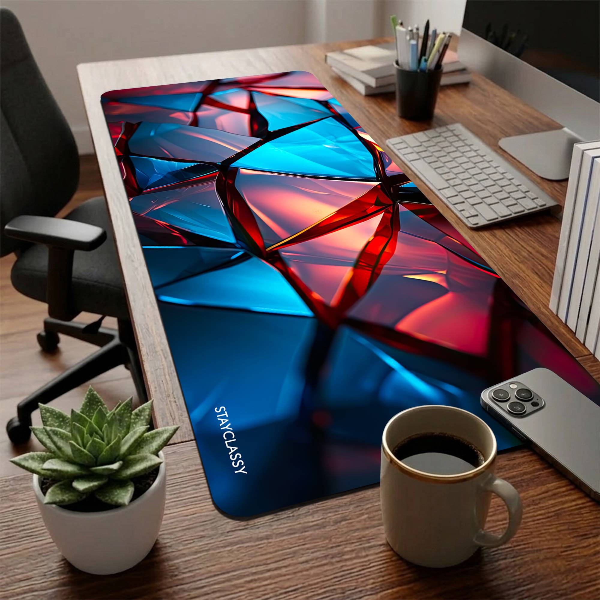 Geometric Glass Desk Mat Secondary image