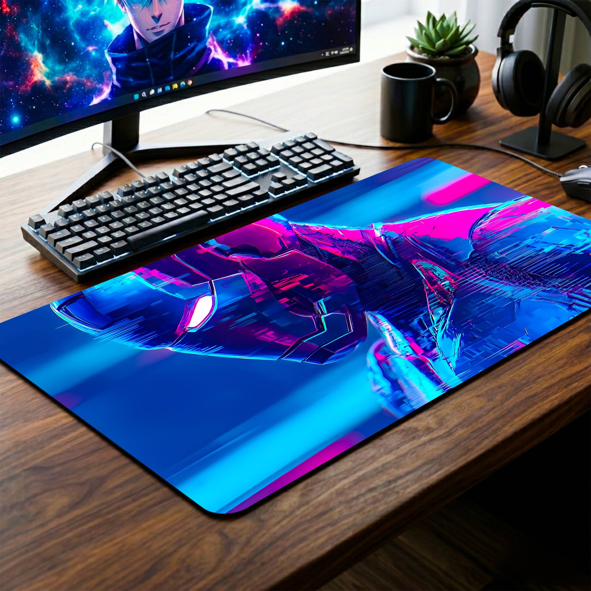 Cyber Iron Man Desk Mat - 14 x 23 Inch image