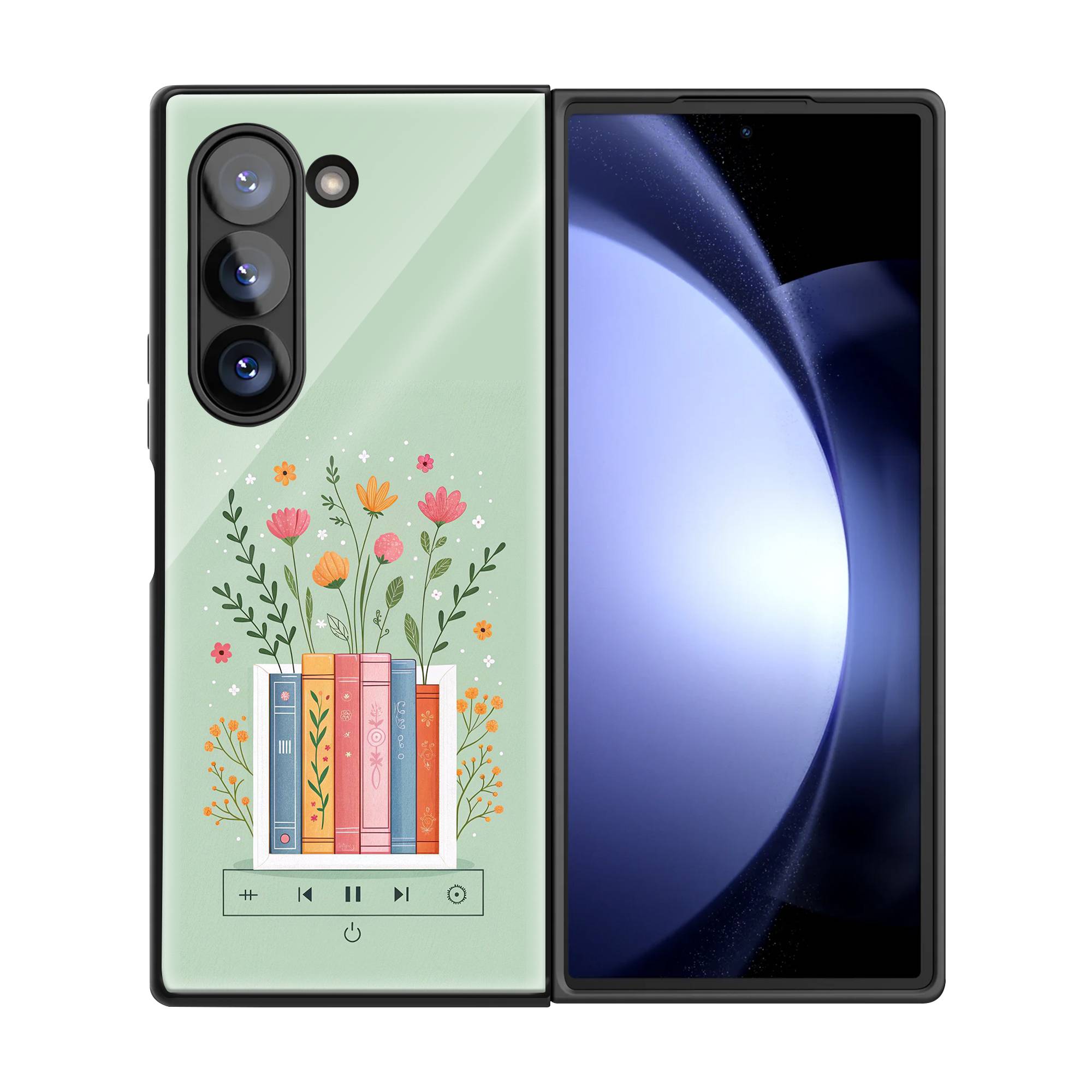 Floral Reads Samsung Z Fold Glass Case image 2