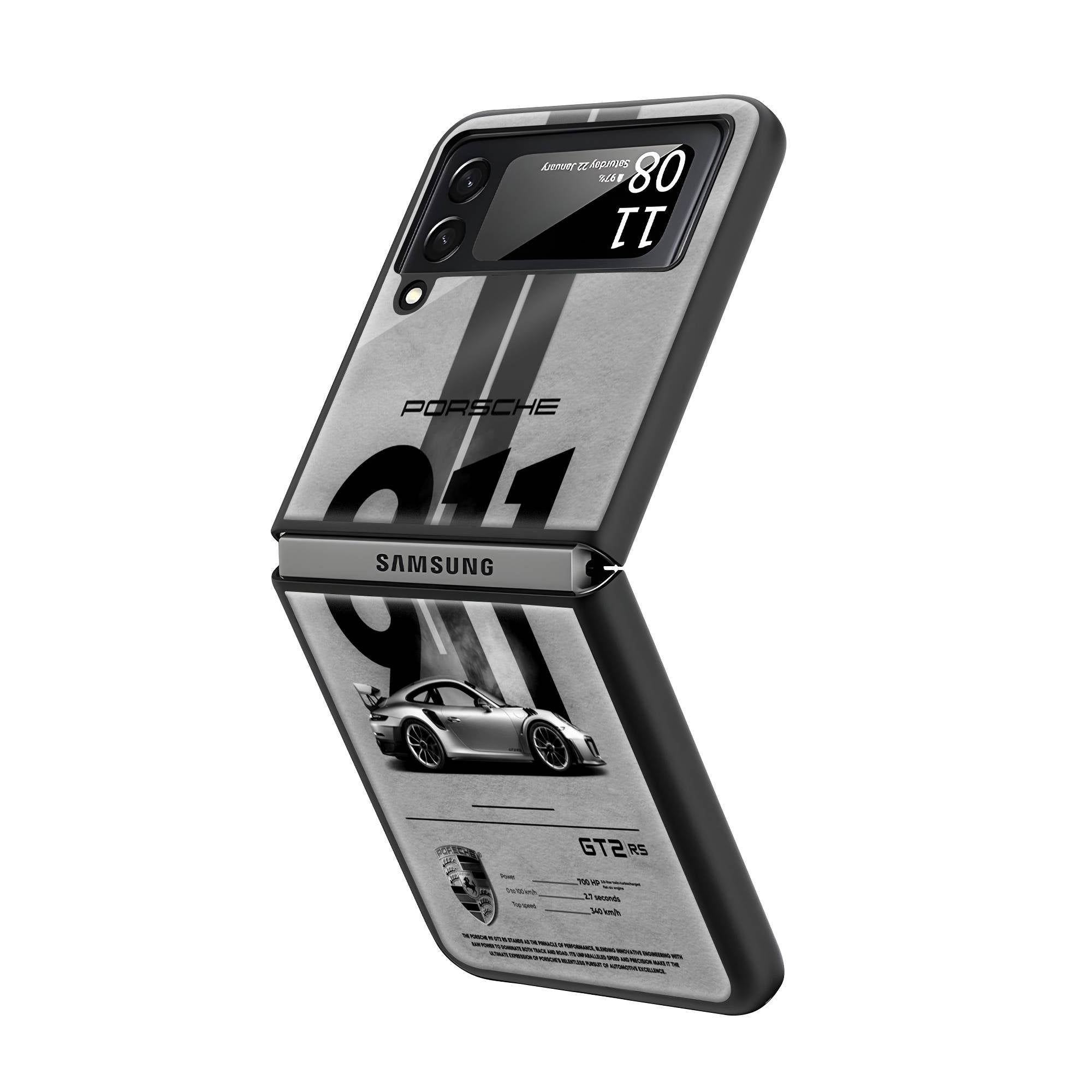 Porsche Legacy Samsung Z Flip Glass Case Secondary image