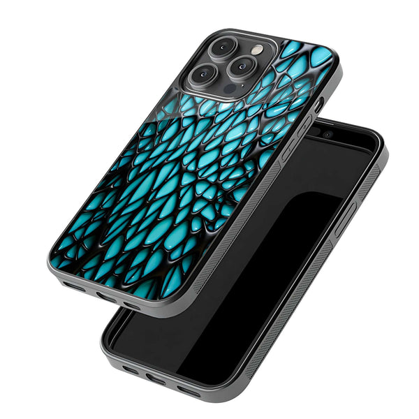 Cyan Grid Glass Case image 2