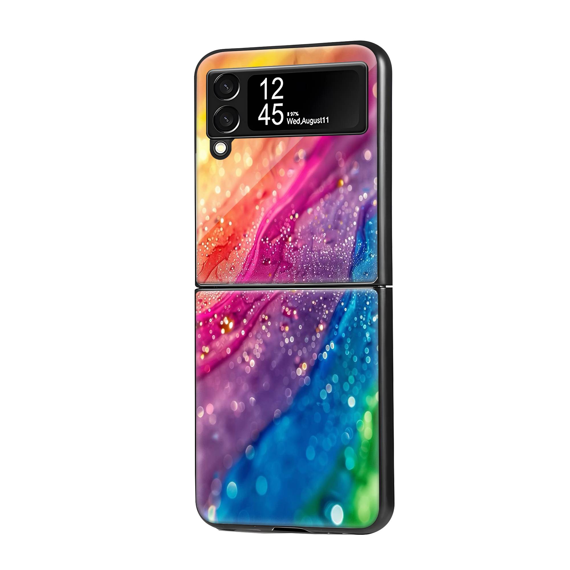 Bright Rainbow Samsung Z Flip Glass Case image 0 Main image