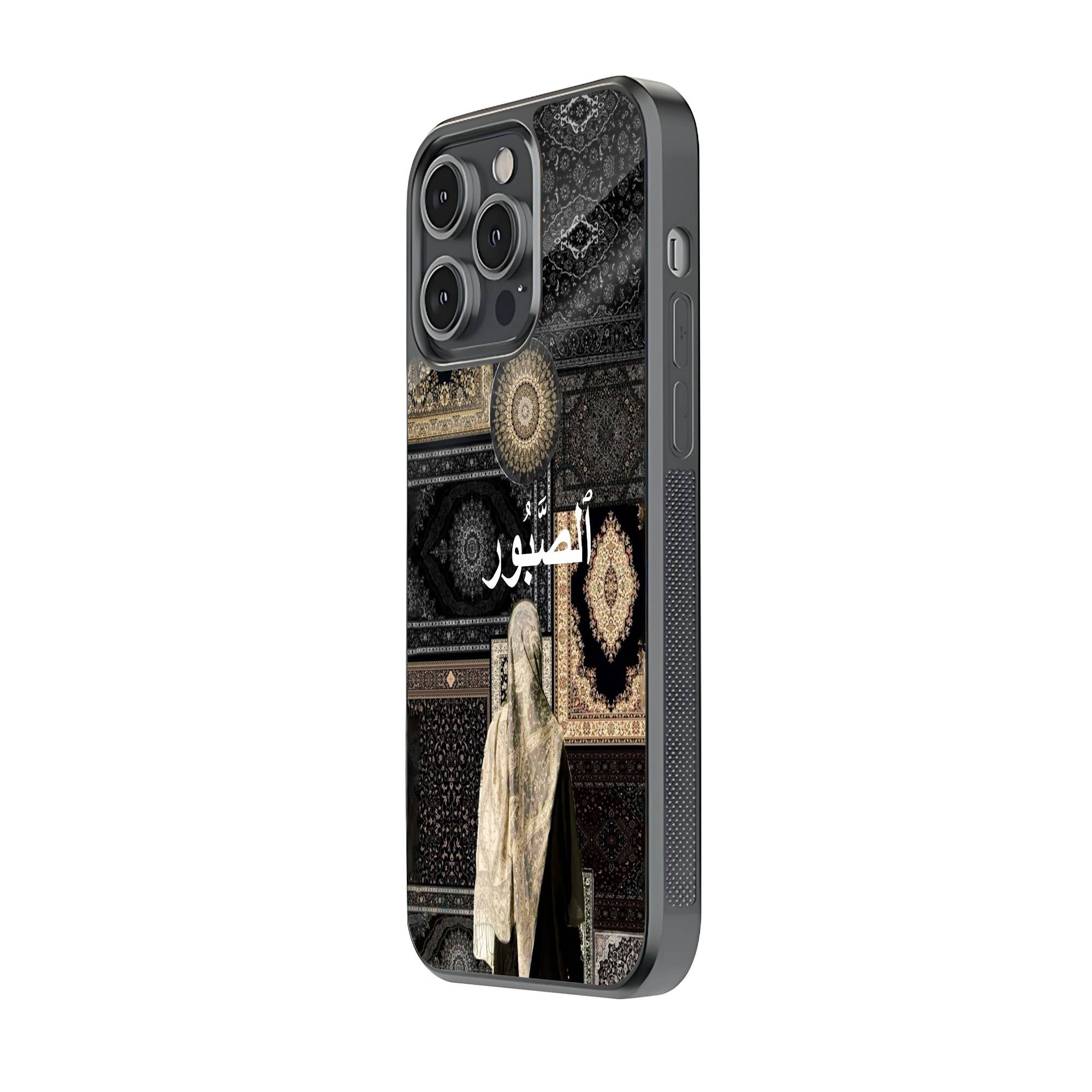Black & Gold Woman Rug Glass Name Case image 1