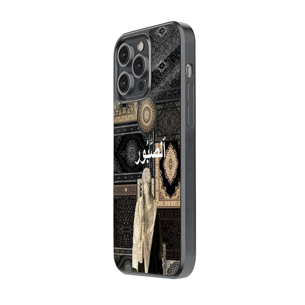 Black & Gold Woman Rug Glass Name Case image 1