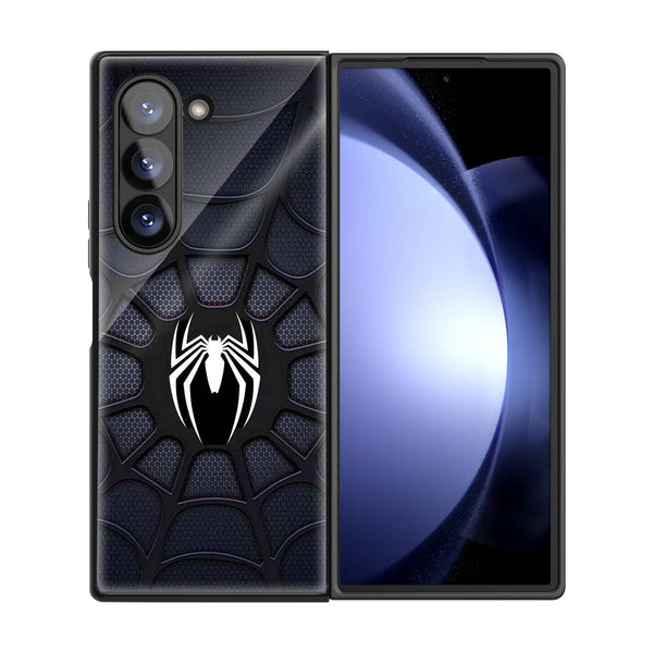 Black Spider-Man Samsung Z Fold Glass Case image 2