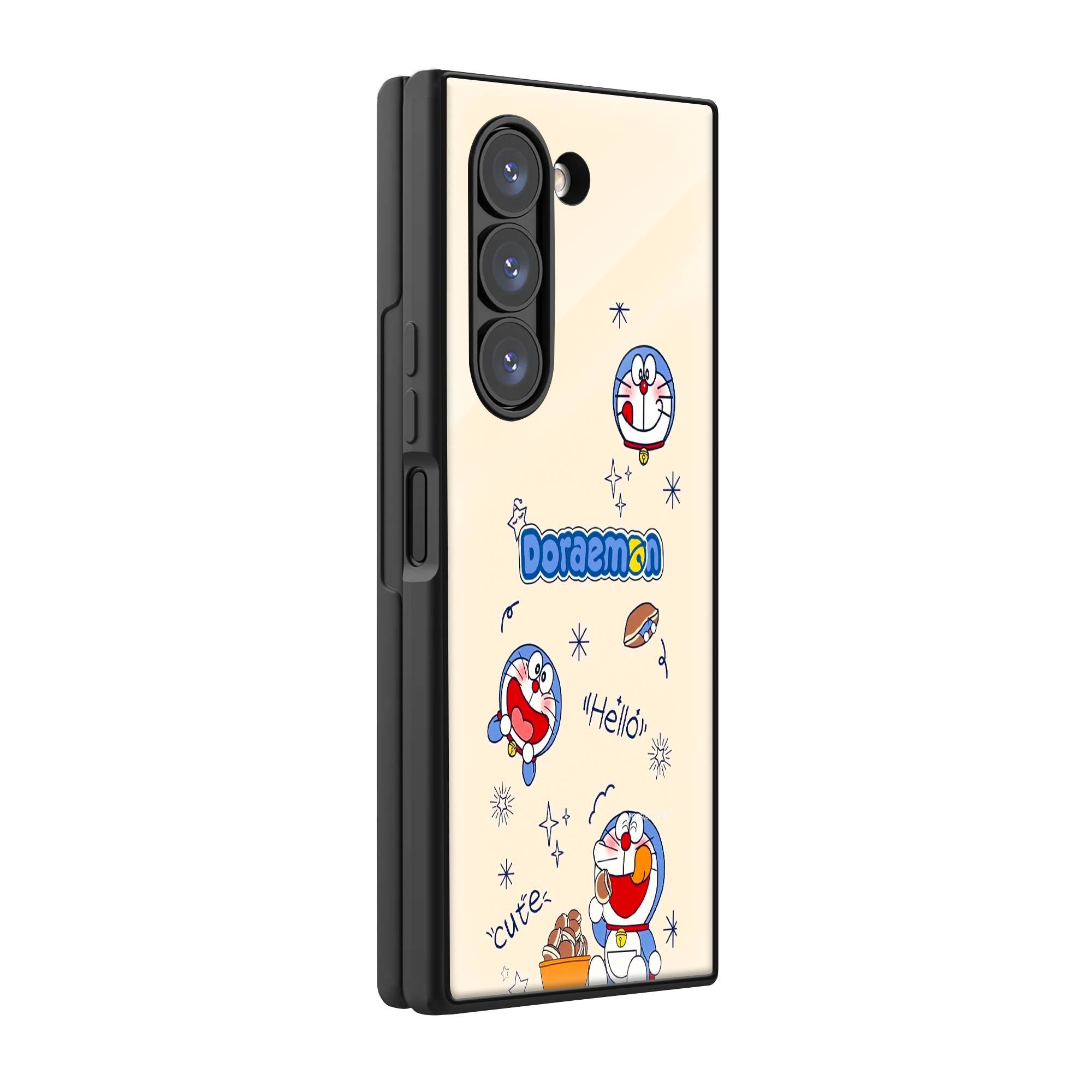 Cute Doraemon Samsung Z Fold Glass Case image 0