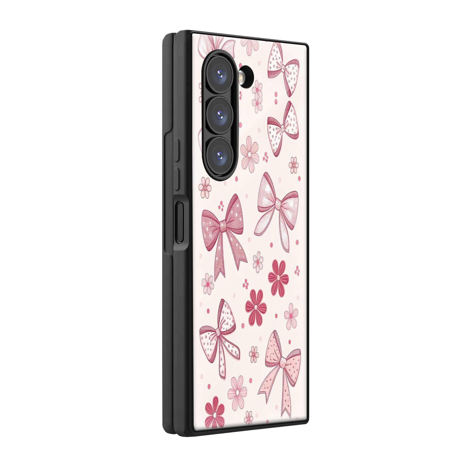 Pink Bow Samsung Z Fold Glass Case image 0 Main image