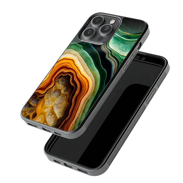 Green Marble Abstract Glass Case image 2