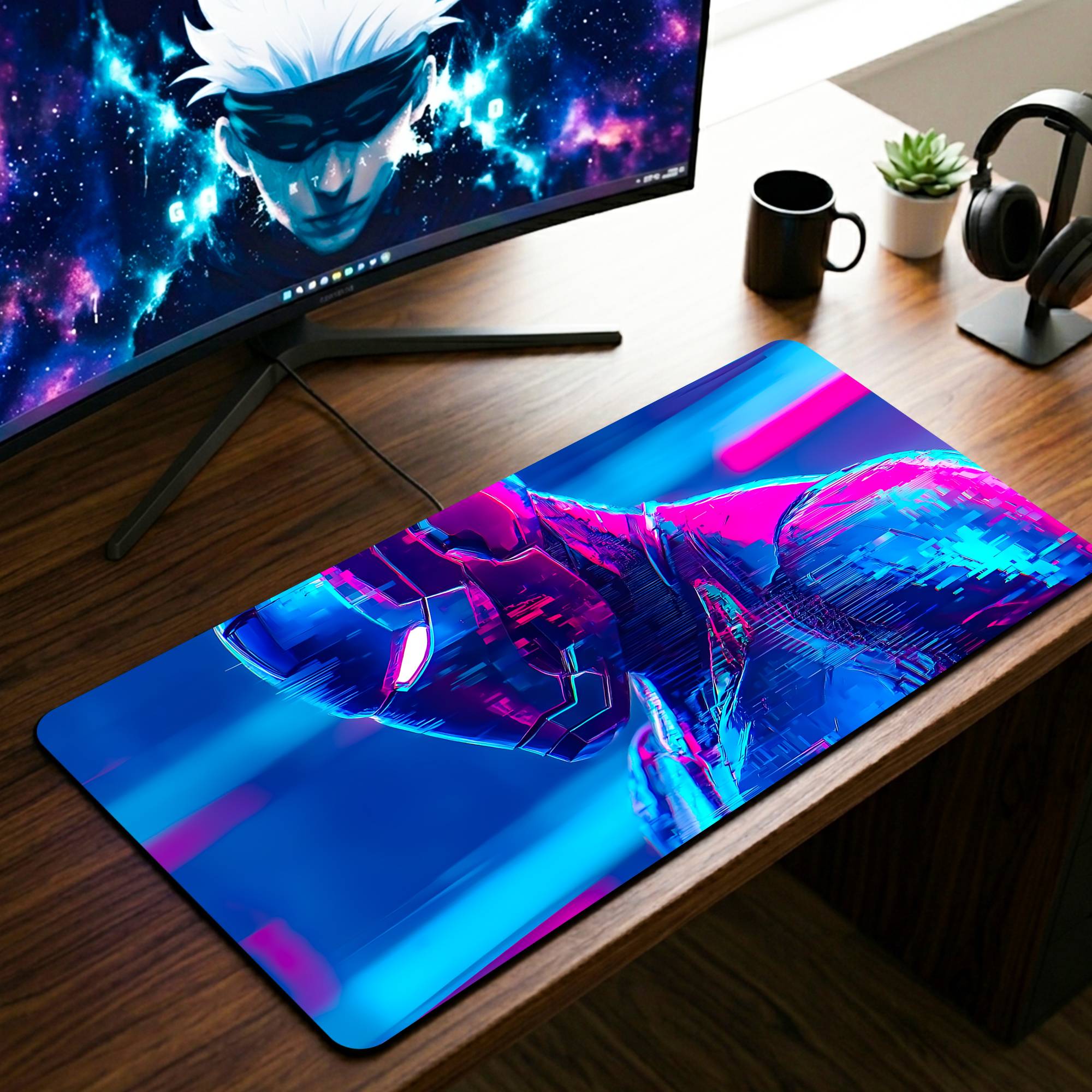 Cyber Iron Man Desk Mat - 11 x 23 Inch image