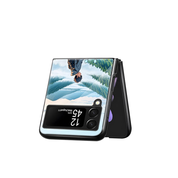 Anime Road Trip Samsung Z Flip Glass Case image 2