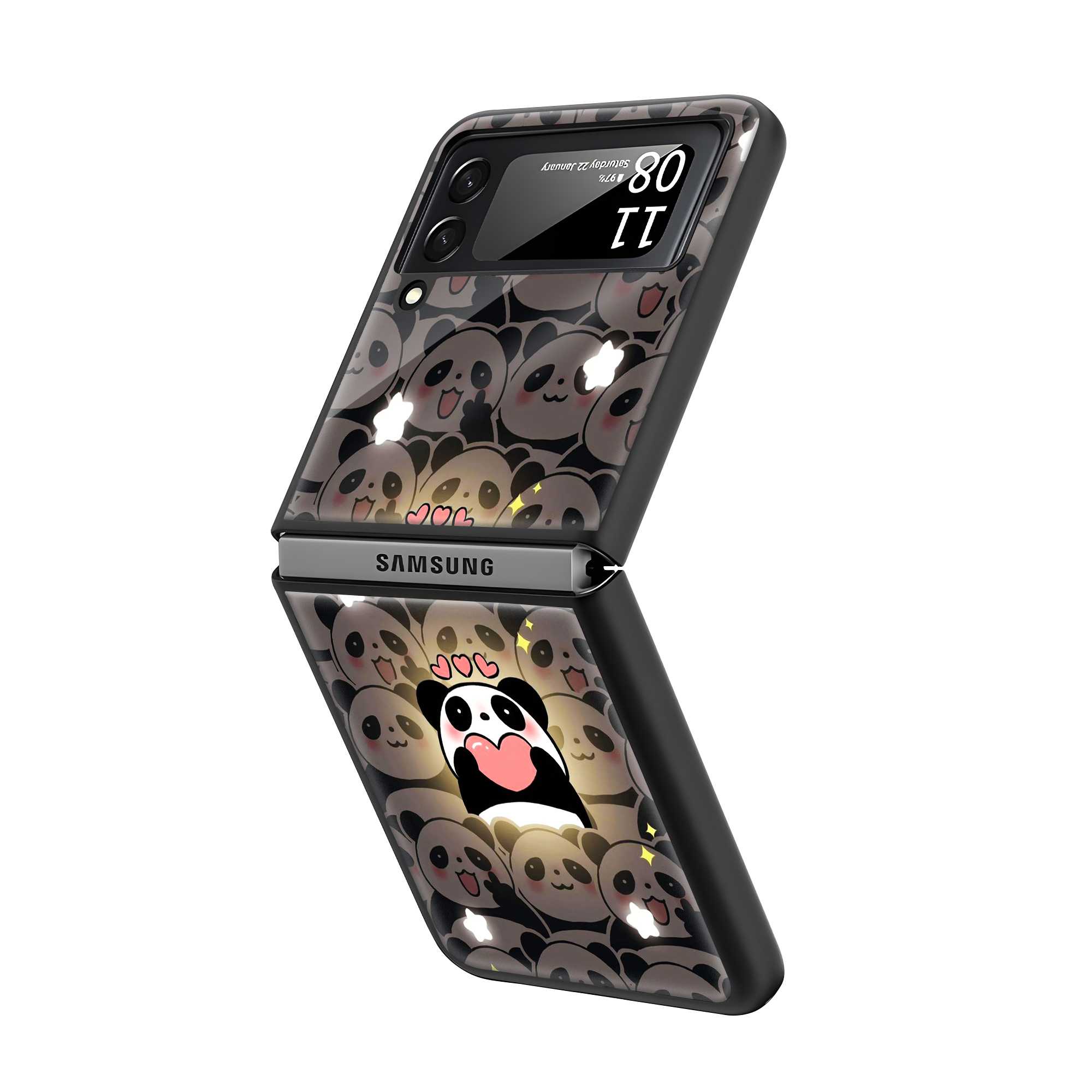 Panda Party Samsung Z Flip Glass Case Secondary image