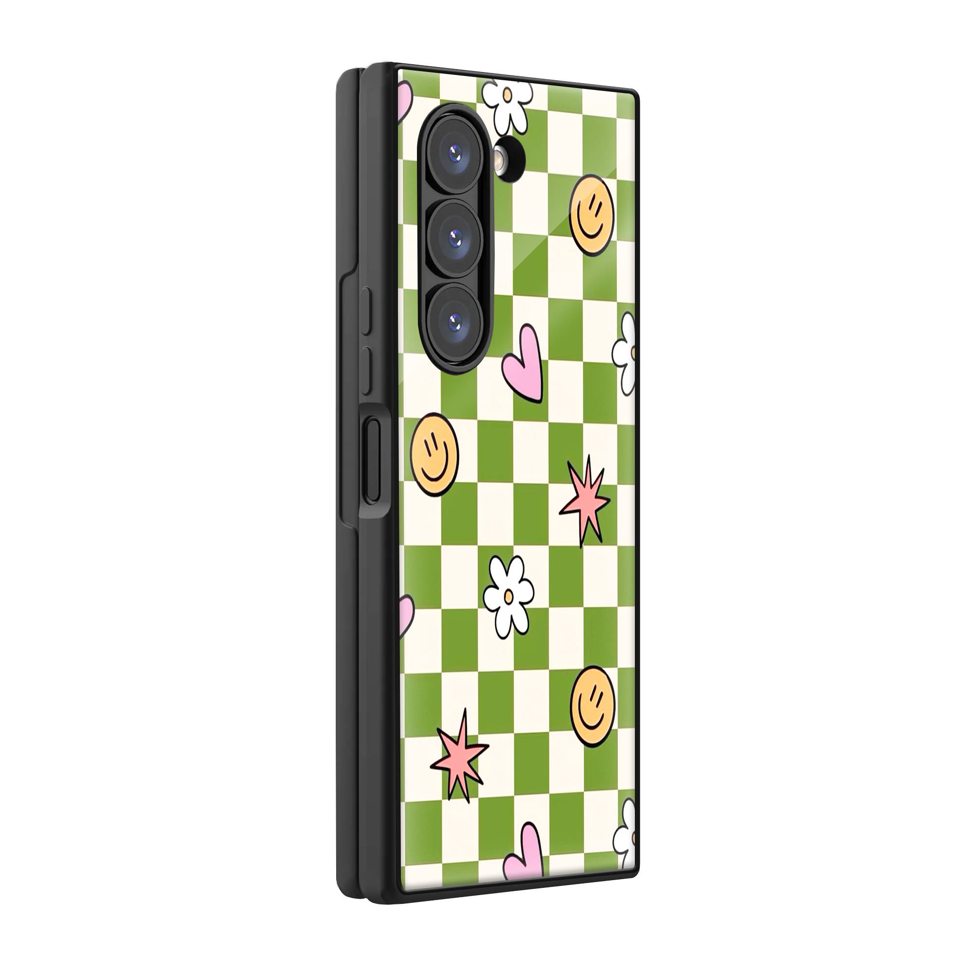 Smiley Squares Samsung Z Fold Glass Case image 0