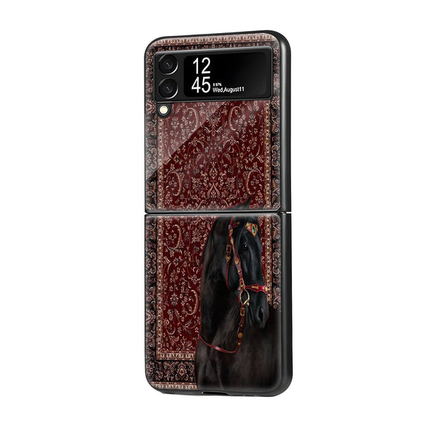 Persian Horse Rug Samsung Z Flip Glass Case image 0