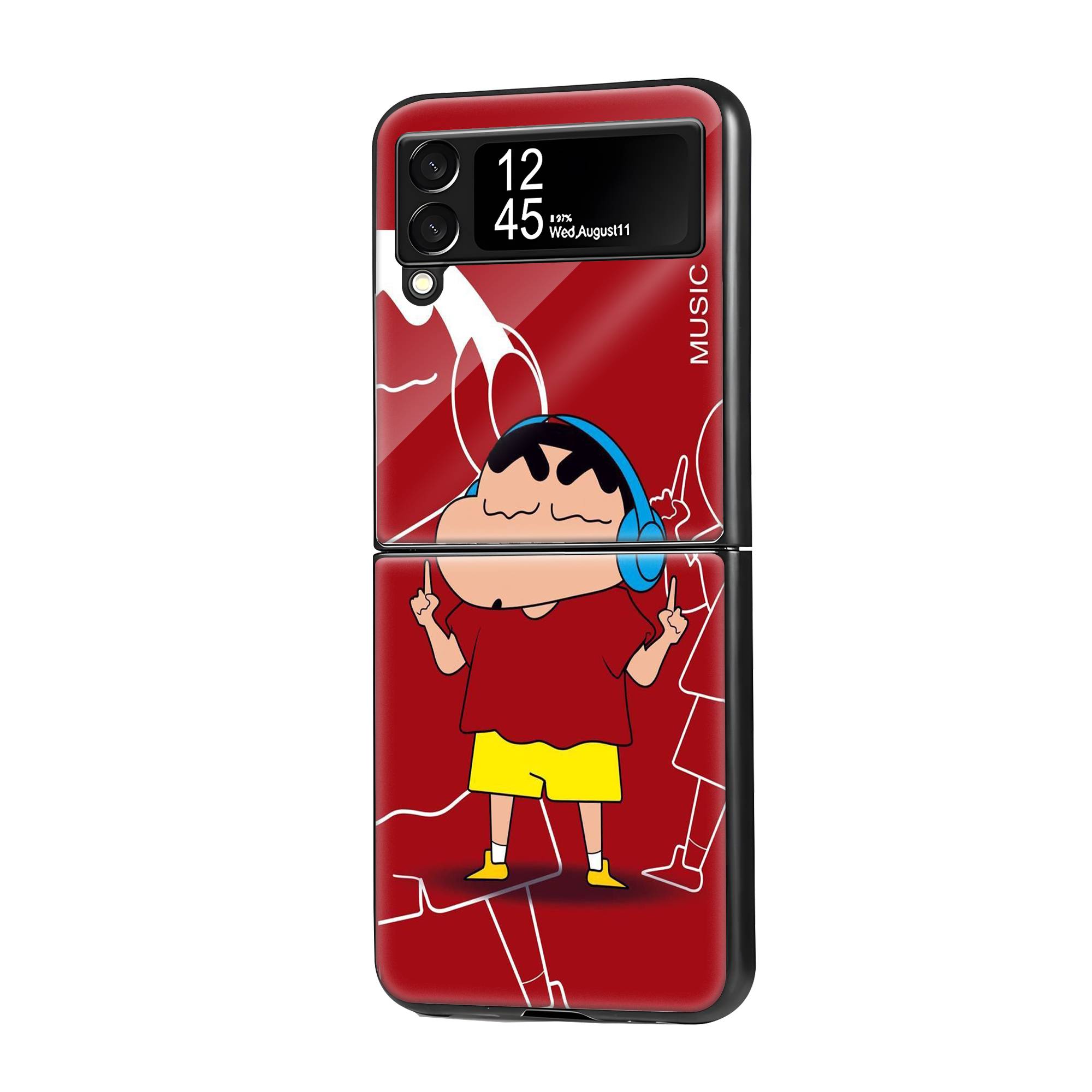 Shinchan's Jam Samsung Z Flip Glass Case image 0 Main image