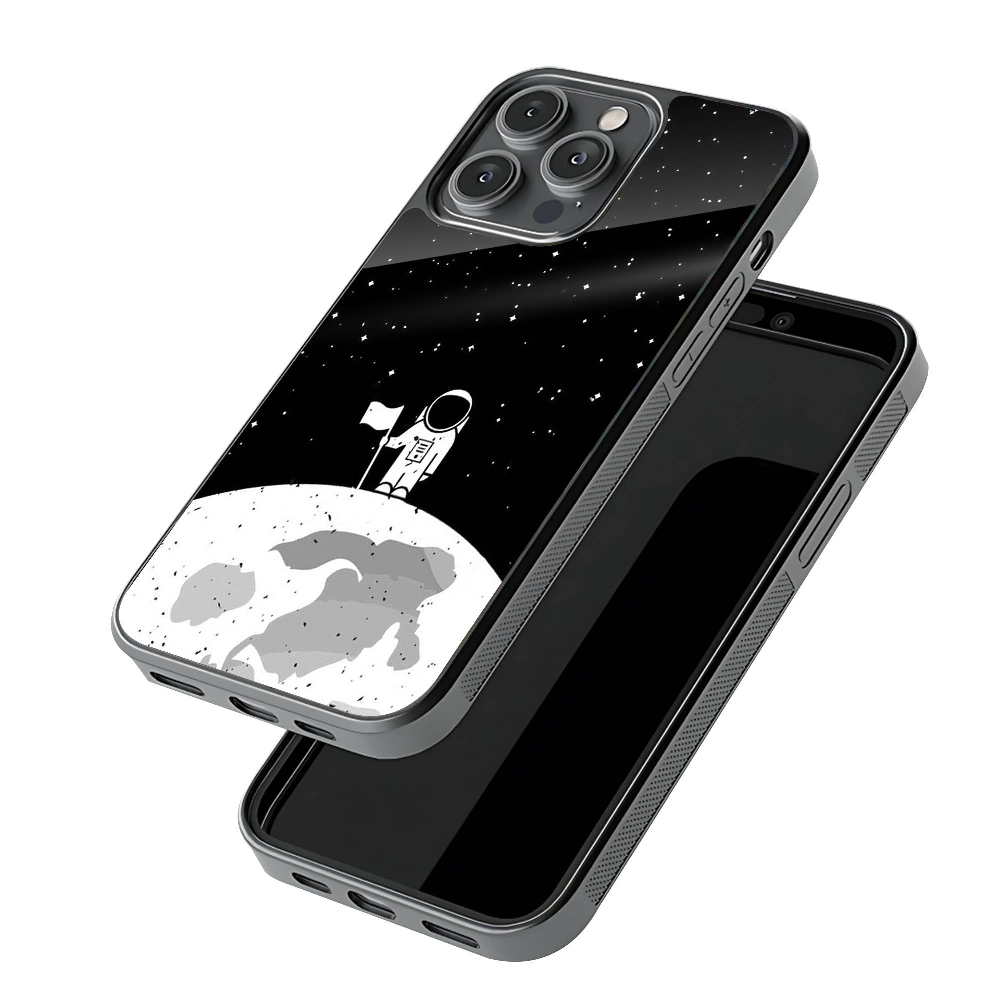 Astronaut On Moon Glass Case image 2