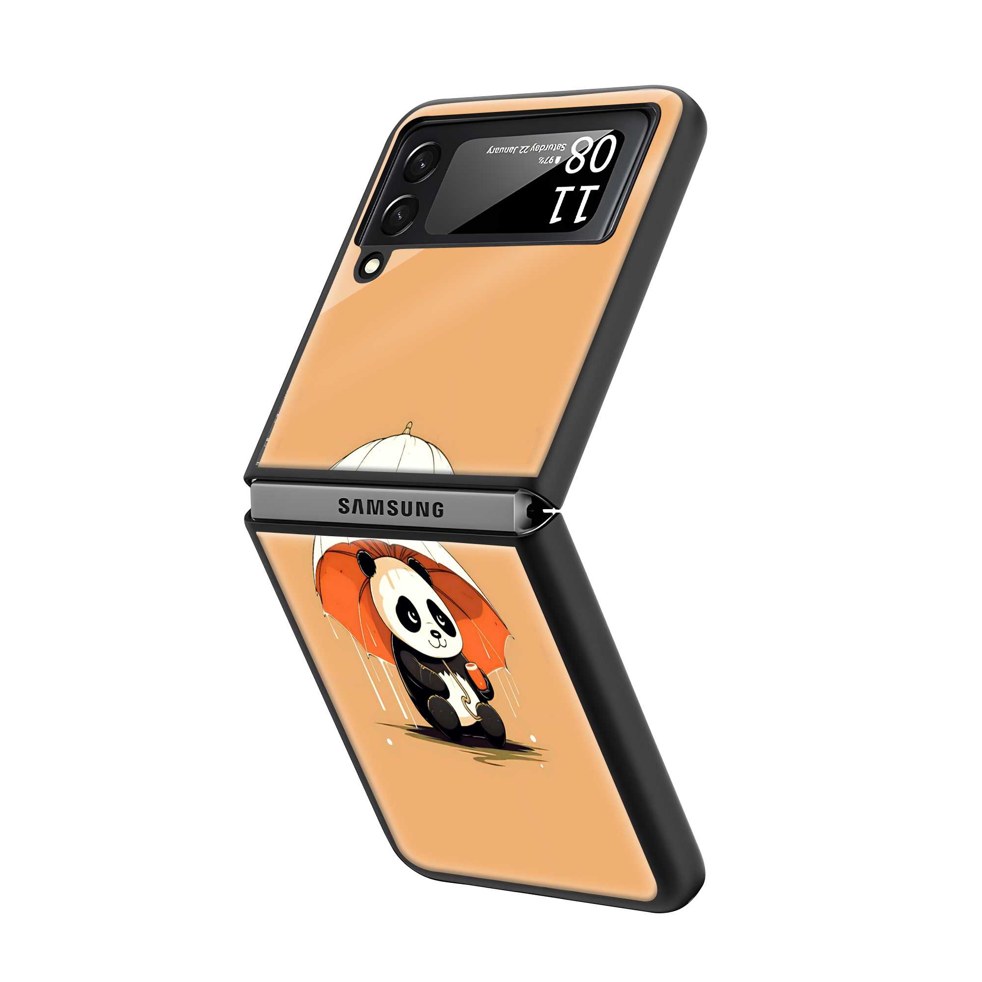 Sweet Panda Samsung Z Flip Glass Case image 1